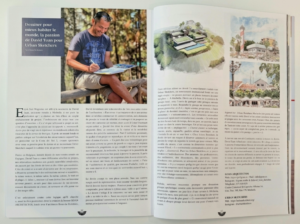 GOAN Arquitectura en Esprit Sud Magazine con David Tuan dibujando en Marbella
