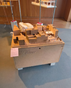 Maqueta del proyecto Arrabal de GOAN expuesta en MUCAC Málaga